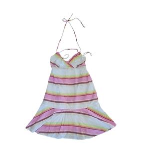 Multi-color tie around the neck dress